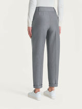 Pantalone a carota con tasche e pinces in Compact Neri Donna - Ragno