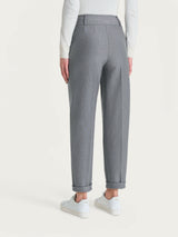 Pantalone a carota con tasche e pinces in Compact Neri Donna - Ragno