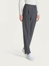 Pantalone a carota con tasche e pinces in Compact Neri Donna - Ragno