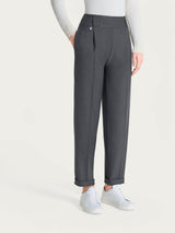Pantalone a carota con tasche e pinces in Compact Neri Donna - Ragno