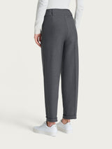 Pantalone a carota con tasche e pinces in Compact Neri Donna - Ragno