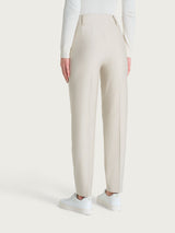 Pantalone a carota con tasche e pinces in Compact Bianchi Donna - Ragno