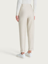 Pantalone a carota con tasche e pinces in Compact Bianchi Donna - Ragno