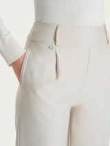 Pantalone a carota con tasche e pinces in Compact Bianchi Donna - Ragno