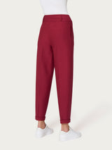 Pantalone a carota con tasche e pinces in Compact Rossi Donna - Ragno
