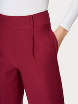 Pantalone a carota con tasche e pinces in Compact Rossi Donna - Ragno