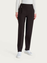 Pantalone a carota con tasche e pinces in Compact Marroni Donna - Ragno