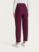 Pantalone a carota con tasche e pinces in Compact Viola Donna - Ragno