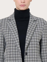 Blazer due bottoni in tessuto Eco Jacquard Neri Donna - Ragno