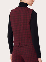 Gilet con quattro bottoni in tessuto Eco Jacquard Rossi Donna - Ragno