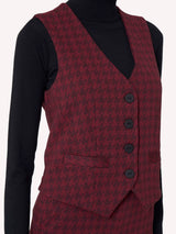 Gilet con quattro bottoni in tessuto Eco Jacquard Rossi Donna - Ragno