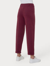 Pantalone a carota in tessuto Eco Jacquard Rossi Donna - Ragno