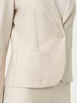 Blazer corto con 1 bottone in Compact Bianchi Donna - Ragno