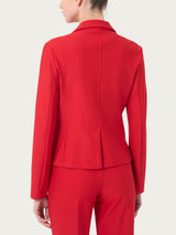 Blazer corto con 1 bottone in Compact Rossi Donna - Ragno