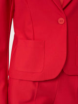 Blazer corto con 1 bottone in Compact Rossi Donna - Ragno