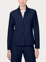 Blazer corto in Compact Blu Donna - Ragno