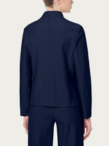 Blazer corto in Compact Blu Donna - Ragno