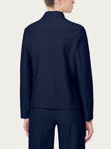 Blazer corto in Compact Blu Donna - Ragno