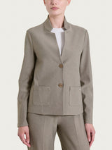 Blazer corto in Compact Grigi Donna - Ragno