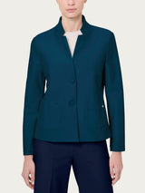 Blazer corto in Compact Blu Donna - Ragno