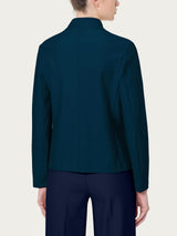 Blazer corto in Compact Blu Donna - Ragno