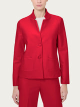 Blazer corto in Compact Rossi Donna - Ragno
