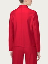 Blazer corto in Compact Rossi Donna - Ragno