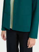 Blazer corto in Compact Verdi Donna - Ragno