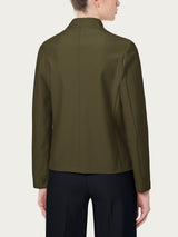 Blazer corto in Compact Verdi Donna - Ragno