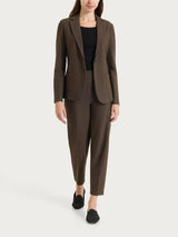 Women's Two-Button Blazer in Brown Compact - Ragno