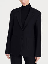 Blazer over con due bottoni in Compact Neri Donna - Ragno