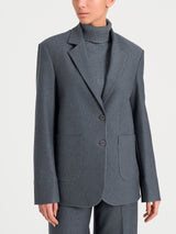 Blazer over con due bottoni in Compact Neri Donna - Ragno