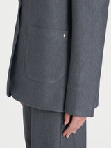 Blazer over con due bottoni in Compact Neri Donna - Ragno