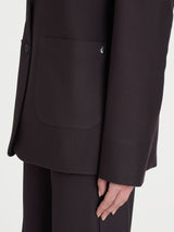 Blazer over con due bottoni in Compact Marroni Donna - Ragno