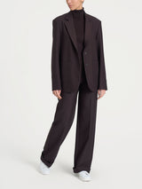 Blazer over con due bottoni in Compact Marroni Donna - Ragno