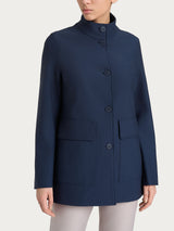 Cappotto corto con bottoni in Compact Blu Donna - Ragno