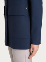 Cappotto corto con bottoni in Compact Blu Donna - Ragno