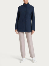 Cappotto corto con bottoni in Compact Blu Donna - Ragno