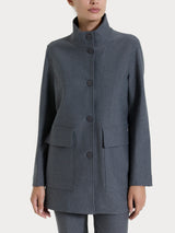 Cappotto corto con bottoni in Compact Neri Donna - Ragno