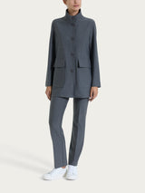 Cappotto corto con bottoni in Compact Neri Donna - Ragno