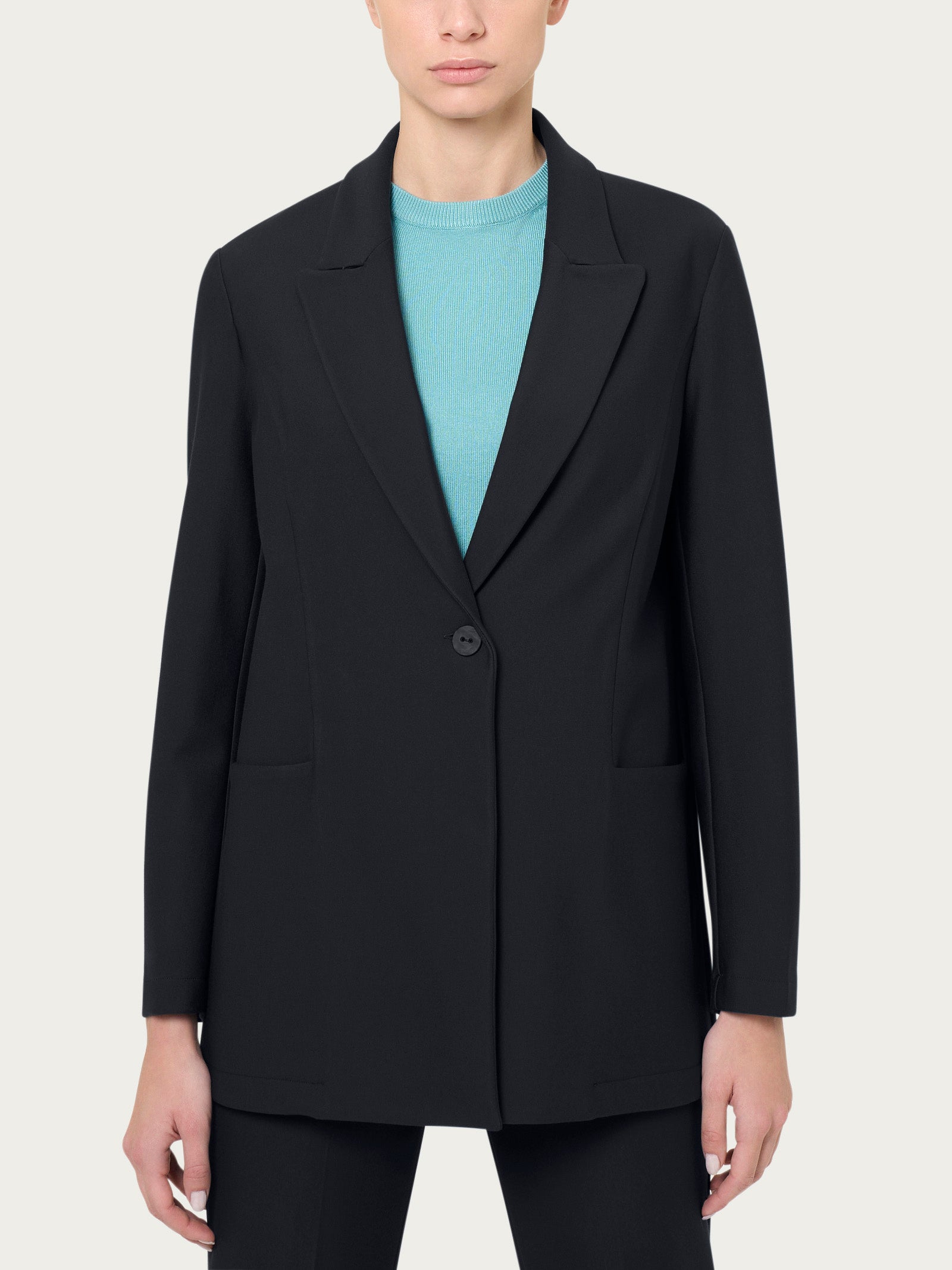 Black unstructured blazer best sale