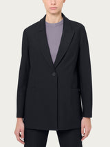 Blazer over destrutturato in tessuto compact Neri Donna - Ragno