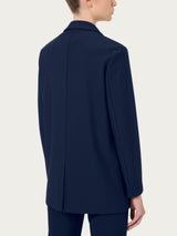 Blazer over destrutturato in tessuto compact Blu Donna - Ragno