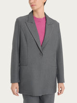 Blazer over con rever a lancia in Compact Neri Donna - Ragno