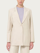 Blazer over con rever a lancia in Compact Bianchi Donna - Ragno
