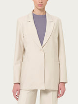 Blazer over destrutturato in tessuto compact Bianchi Donna - Ragno