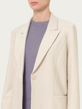 Blazer over destrutturato in tessuto compact Bianchi Donna - Ragno