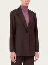 Blazer over con rever a lancia in Compact Marroni Donna - Ragno