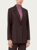 Blazer over destrutturato in tessuto compact Marroni Donna - Ragno