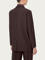 Blazer over destrutturato in tessuto compact Marroni Donna - Ragno